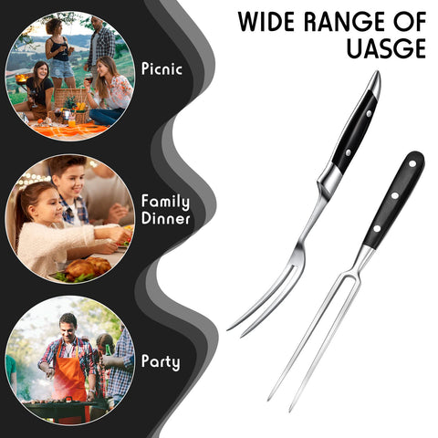CHENGU durable stainless-steel carving duo for gatherings.