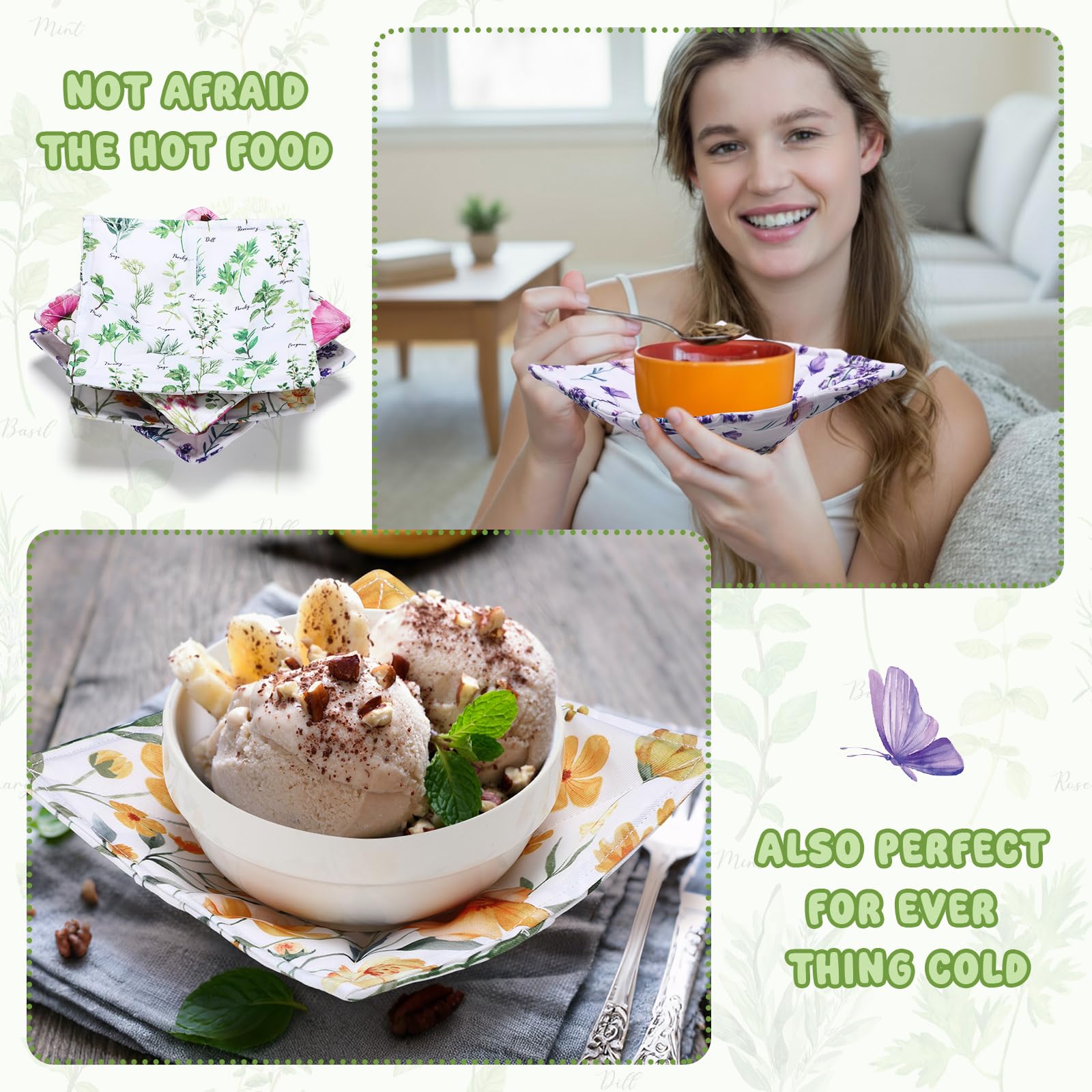 CHENGU floral bowl cozy purple offers snug fit for standard bowls