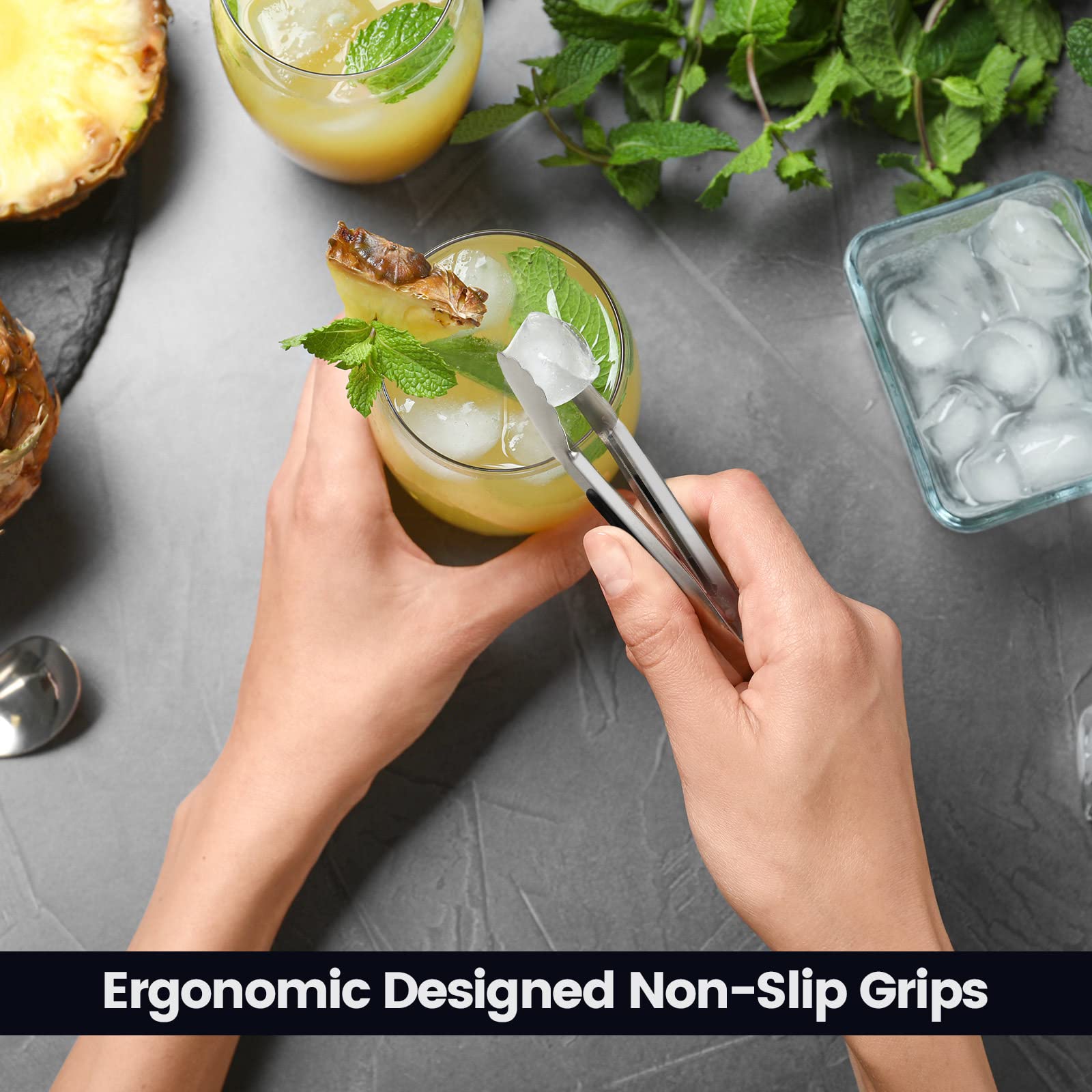 CHENGU locking kitchen tongs keep compact storage and safety.