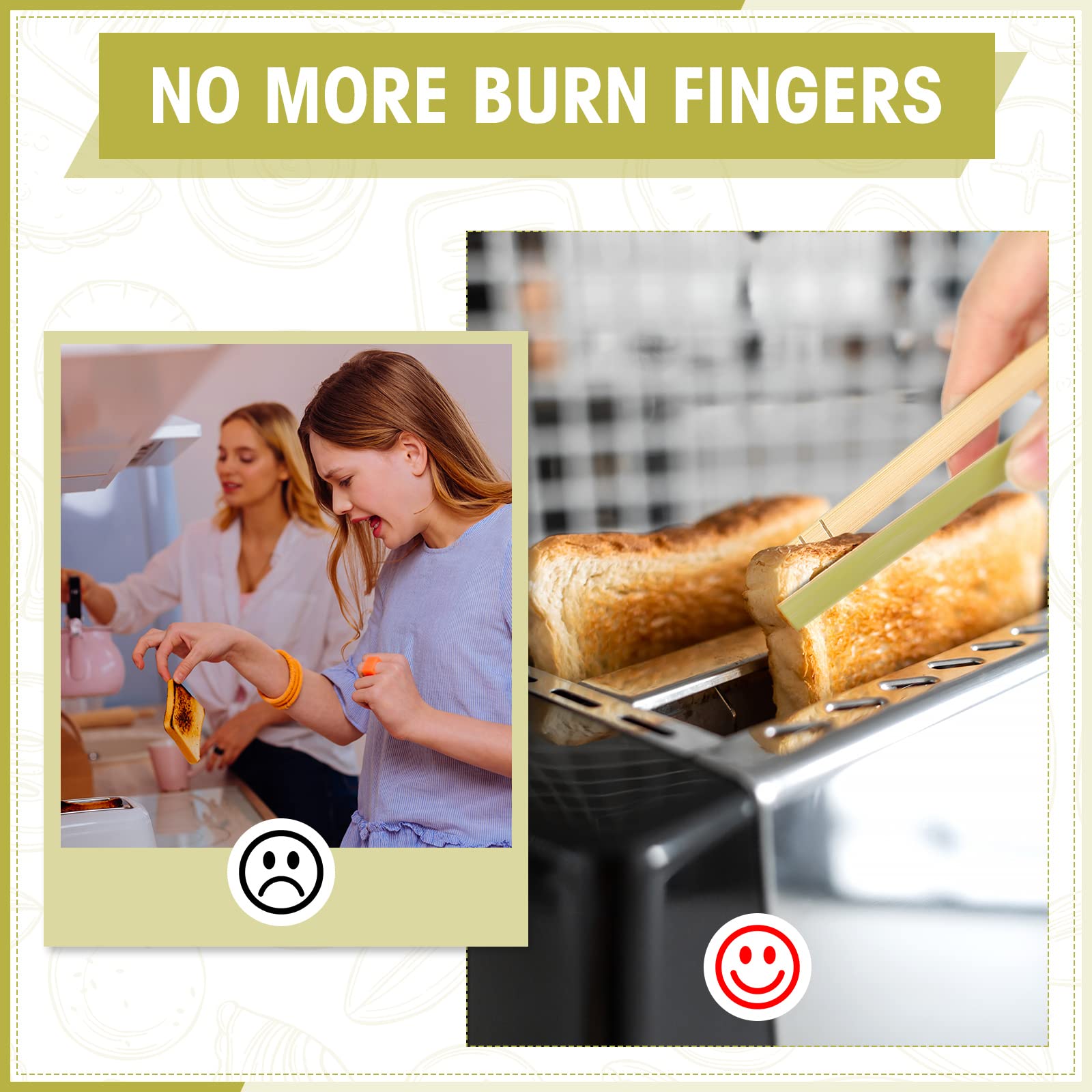 Chengu mini wooden tongs for food service in kitchens