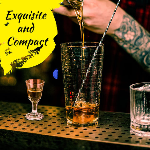 CHENGU mini shot glasses with base ideal for tasting flights and parties.