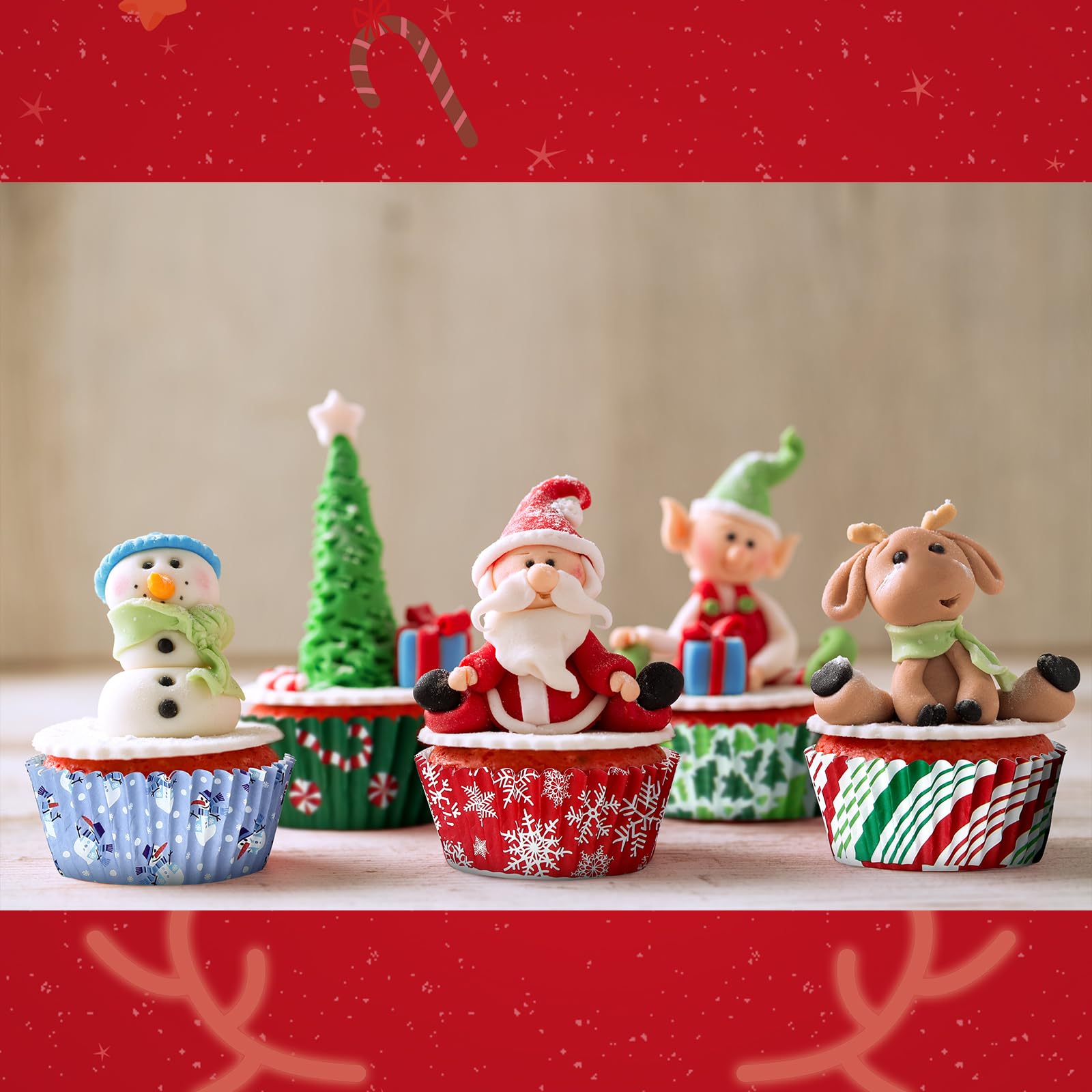 CHENGU Six-style cupcake liner offers versatile holiday decoration