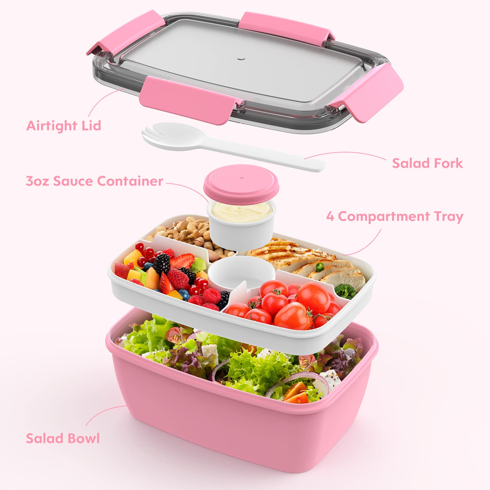 Cherrysea dressings container preserves sauces separately for dressings and dips.