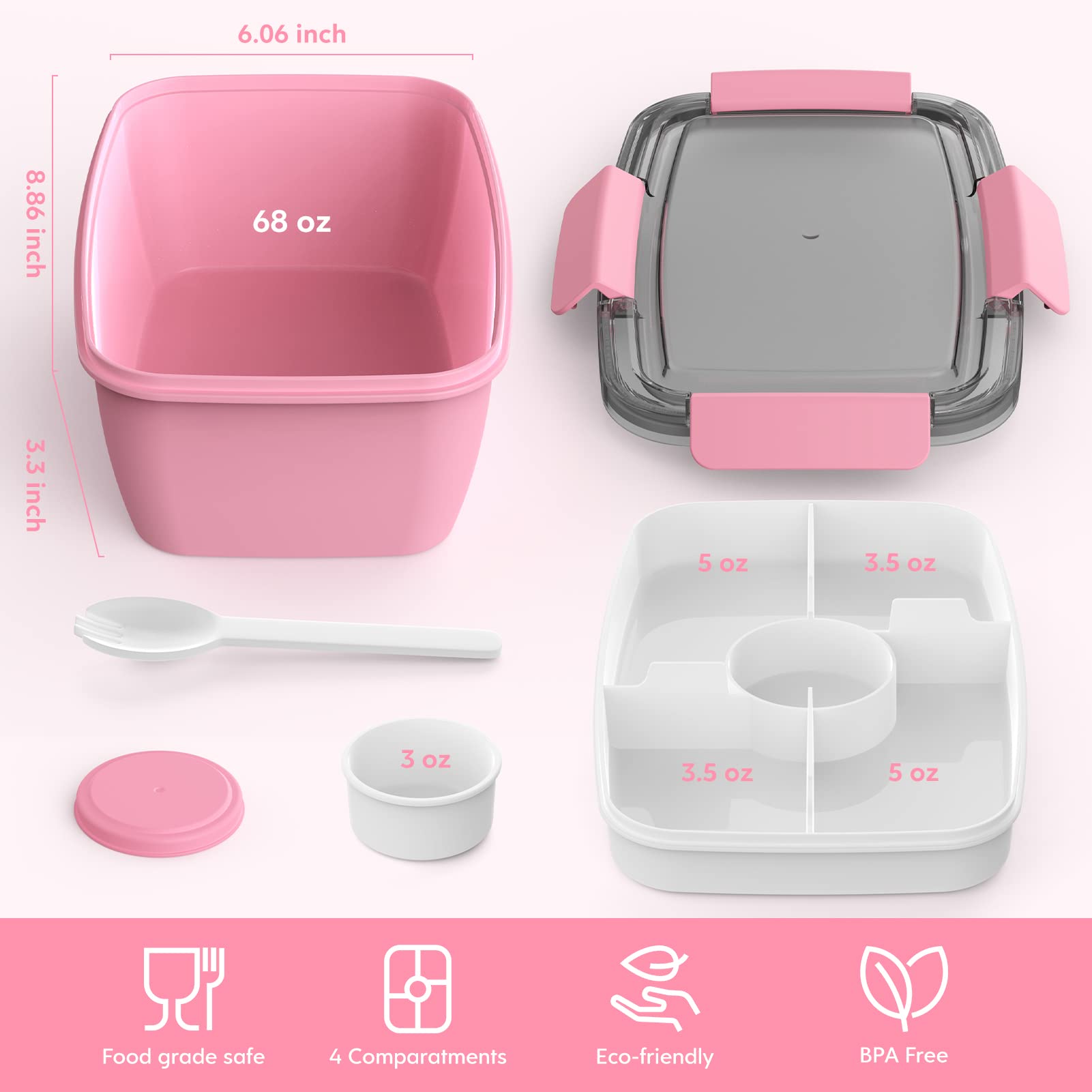 Cherrysea salad fork included for convenient eating on the go.