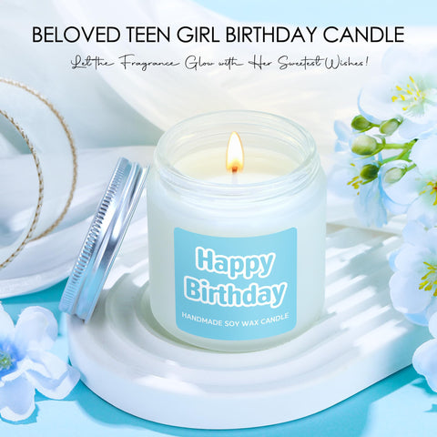 CHESACE HAPPY BIRTHDAY candle creating warm celebration ambiance