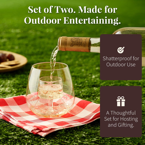 Chevalier Collection dishwasher-safe wine glasses for easy cleanup after outdoor gatherings.
