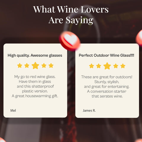 Chevalier Collection outdoor-ready wine glass set for camping and dockside sunsets.