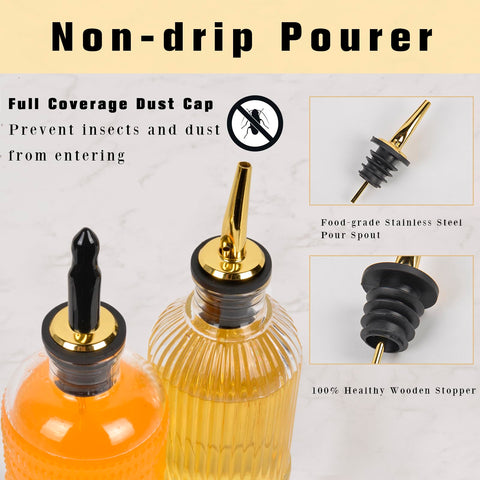 ChezMax glass bottle with dust cap keeps contents fresh and dust-free