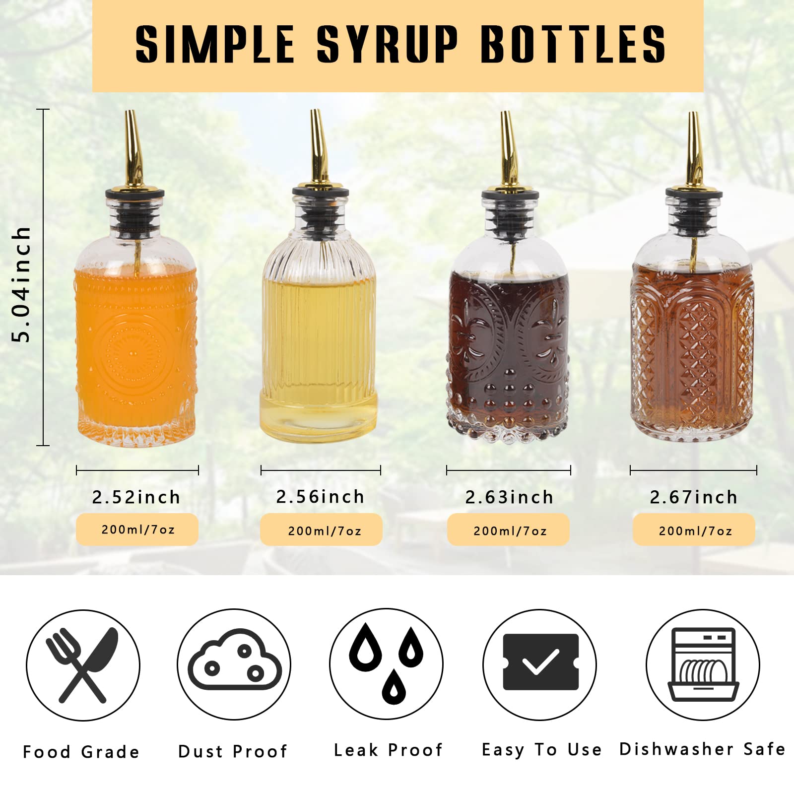 ChezMax four spouts with wooden stoppers for precise pours