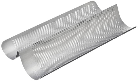 Chicago Metallic Commercial II perforated pan top view showing air circulation for crusty bread