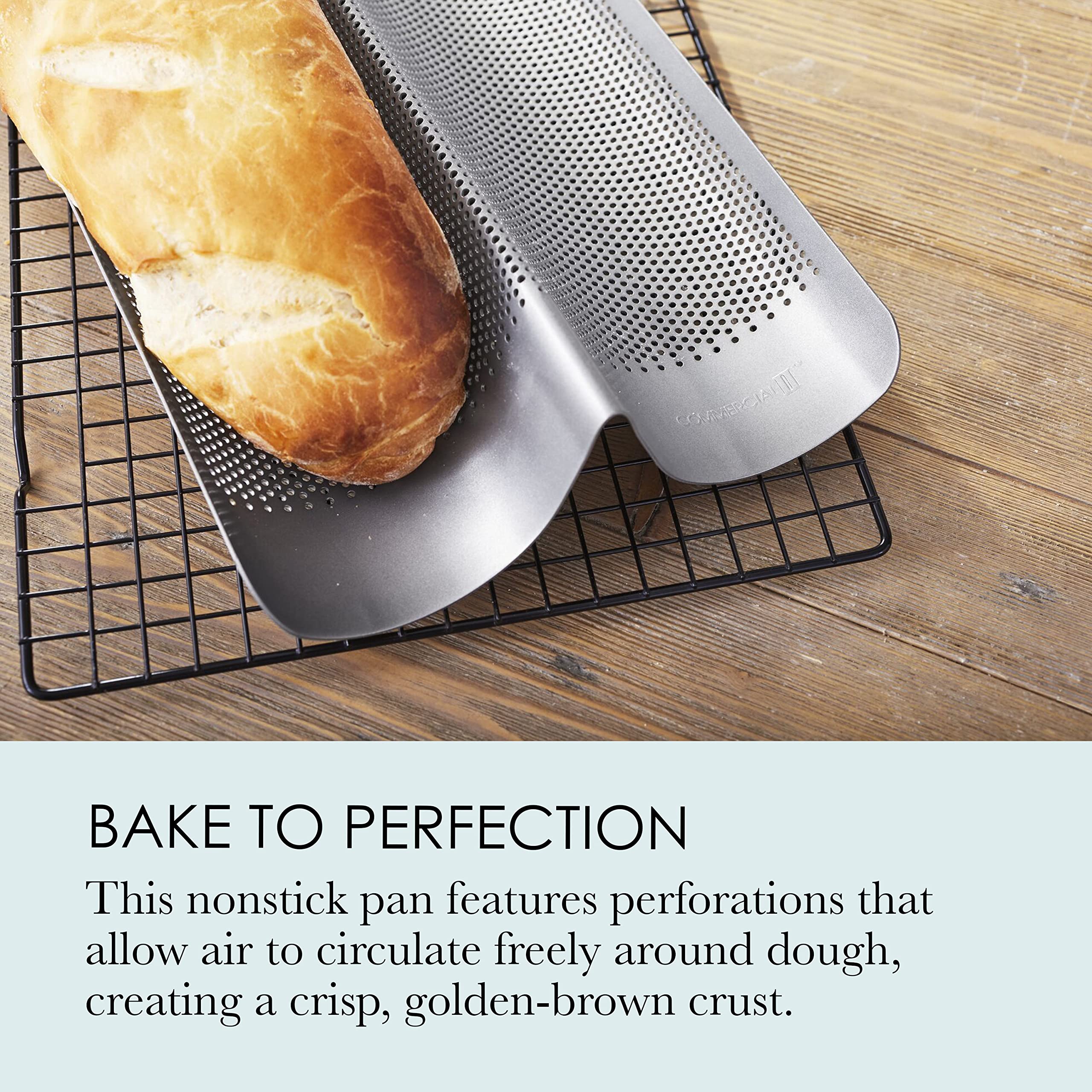 Two loaves baked on Chicago Metallic Commercial II perforated pan