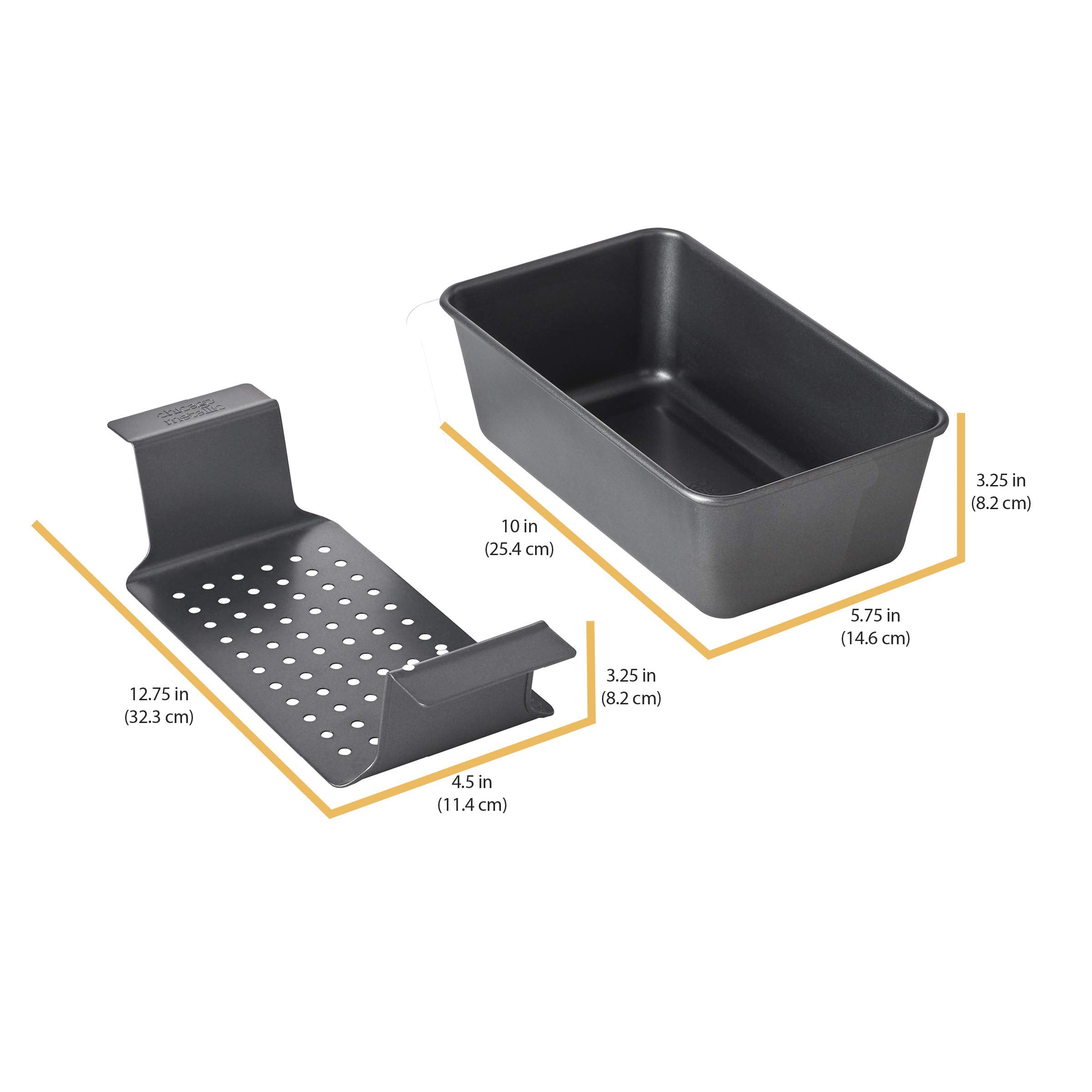 Chicago Metallic grey finish and 12.2-inch size for classic meatloaf