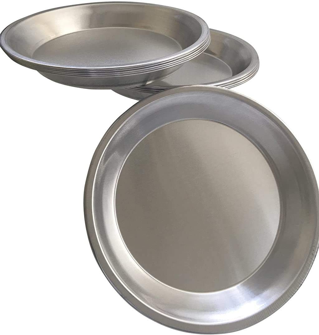 Chicago Metallic 9-inch aluminum pie plate set of 10 for even crust support and versatile baking