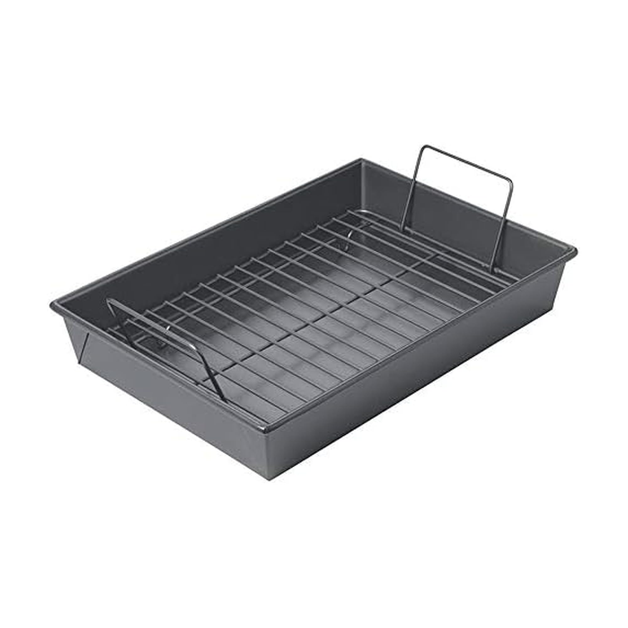 Chicago Metallic Pro Roast Pan with nonstick rack for easy release and even browning.