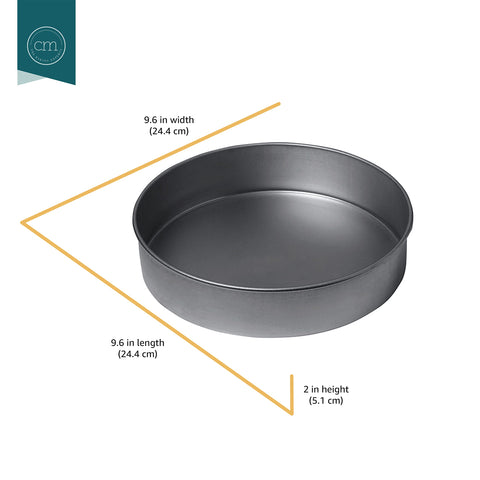 Chicago Metallic Professional non-stick 9-inch round cake pan placed in oven for even heat.