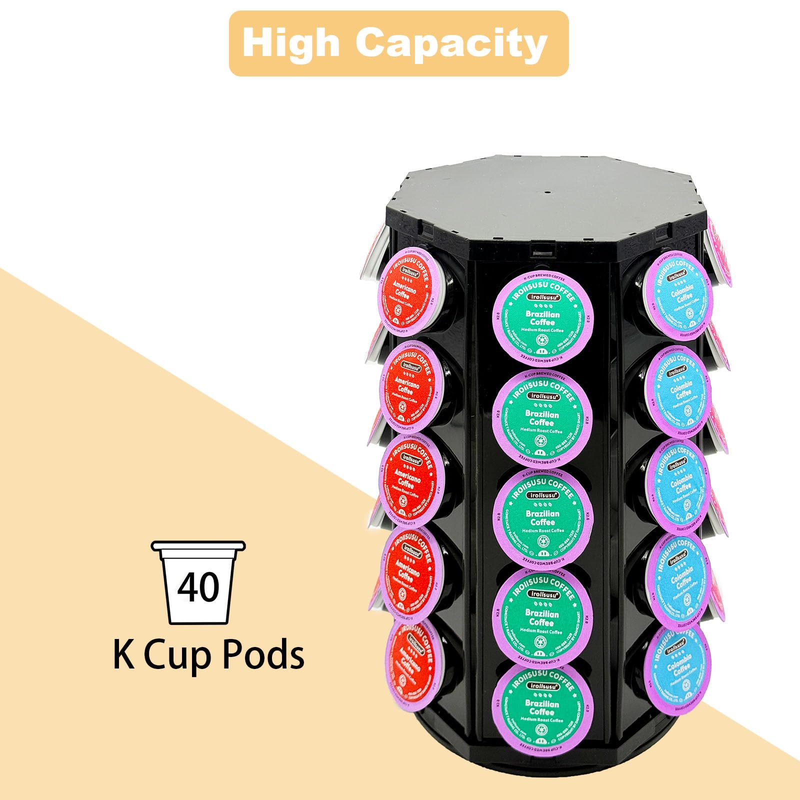 CHICBAKE K Cup Holder stores up to 40 pods to keep countertops tidy.