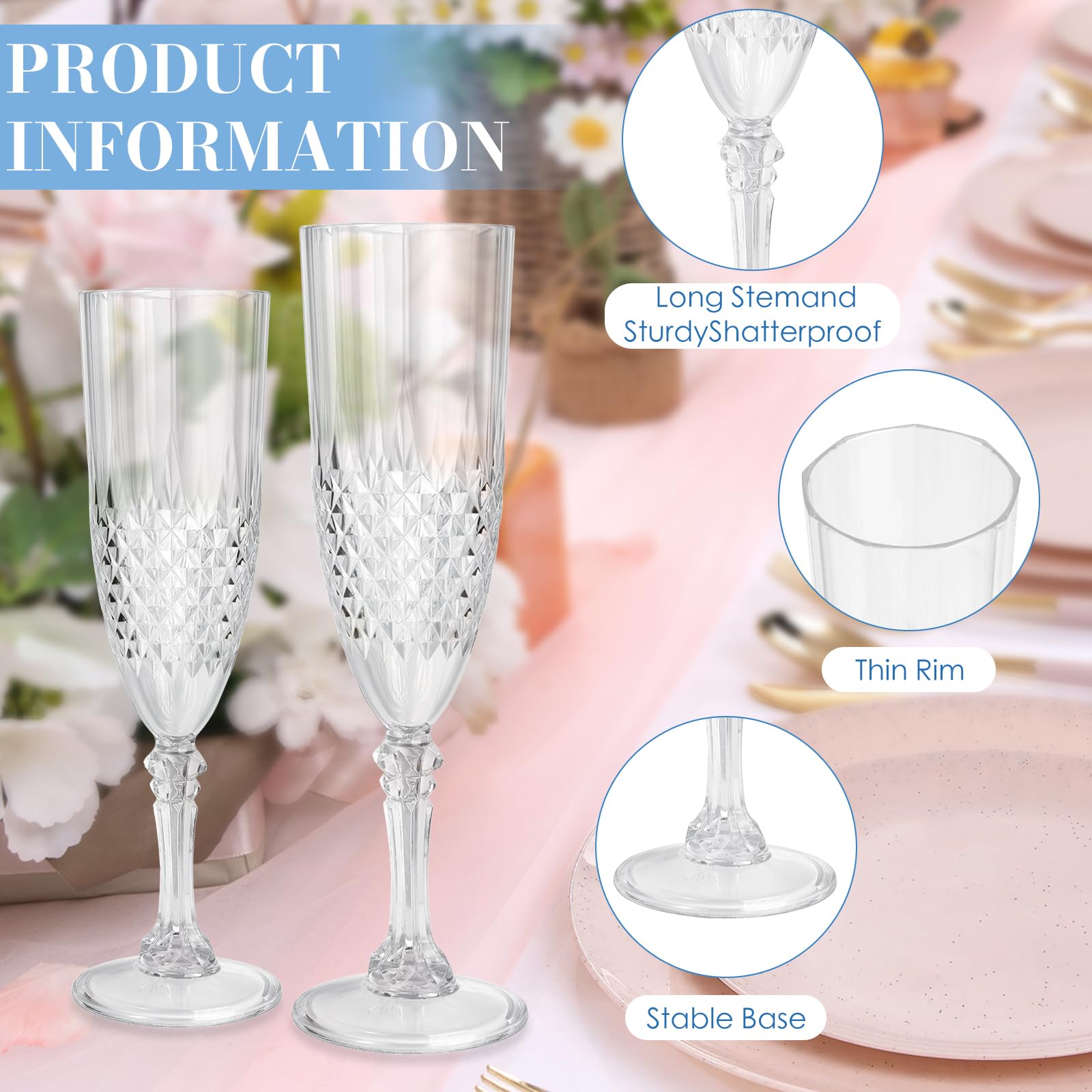 CHICERA dishwasher-safe plastic stemware keeps shine after casual or formal events.