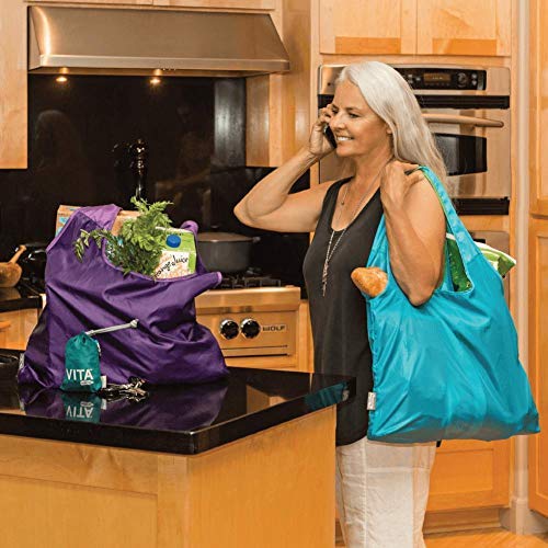 ChicoBag Vita tote opened to full size for groceries