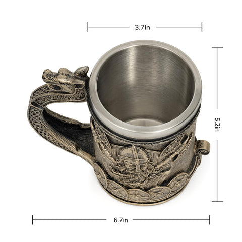 CHICVITA Viking-style mug with intricate motifs, perfect for gifts on special occasions