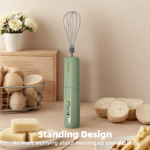 Green Chidoyii cordless mixer with ergonomic handle reduces fatigue during use.