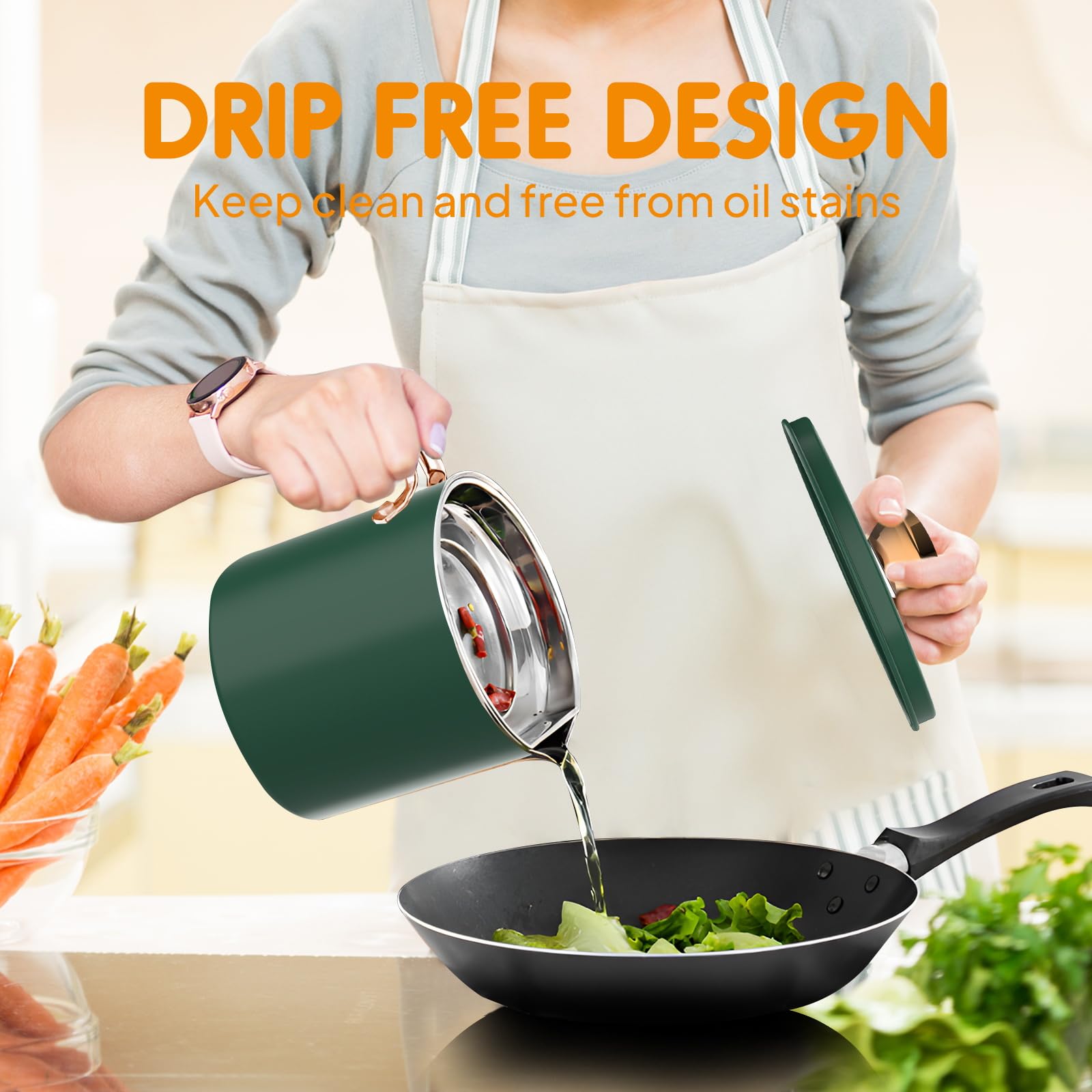 Chihee grease saver drip-free spout for mess-free pouring