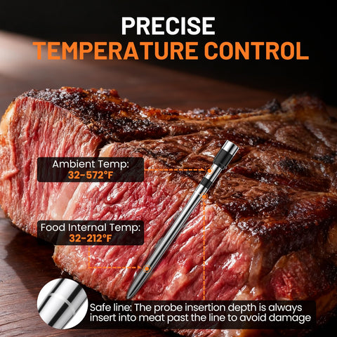 Chihod stainless steel meat probe delivering accurate readings during cooking