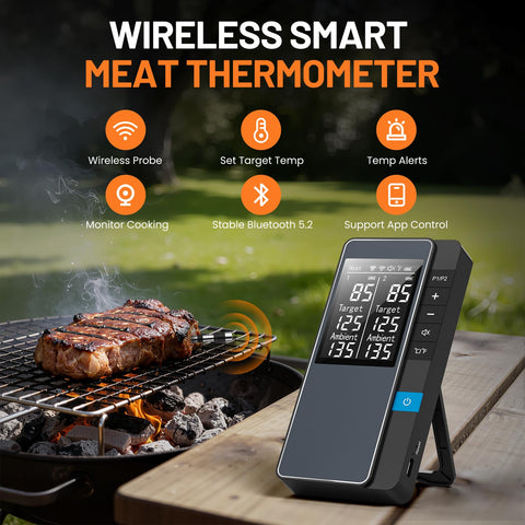 Chihod dual-probe setup monitors two cuts of meat at once.