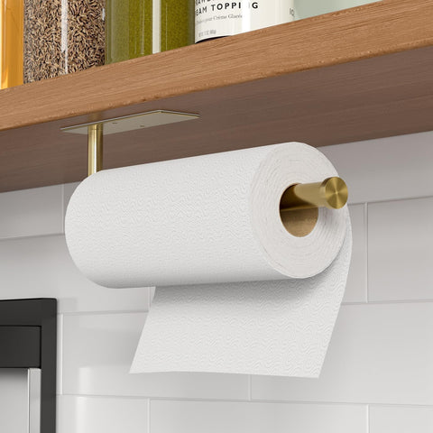 CHIKESI self-adhesive paper towel holder installed without tools, quick and clean.