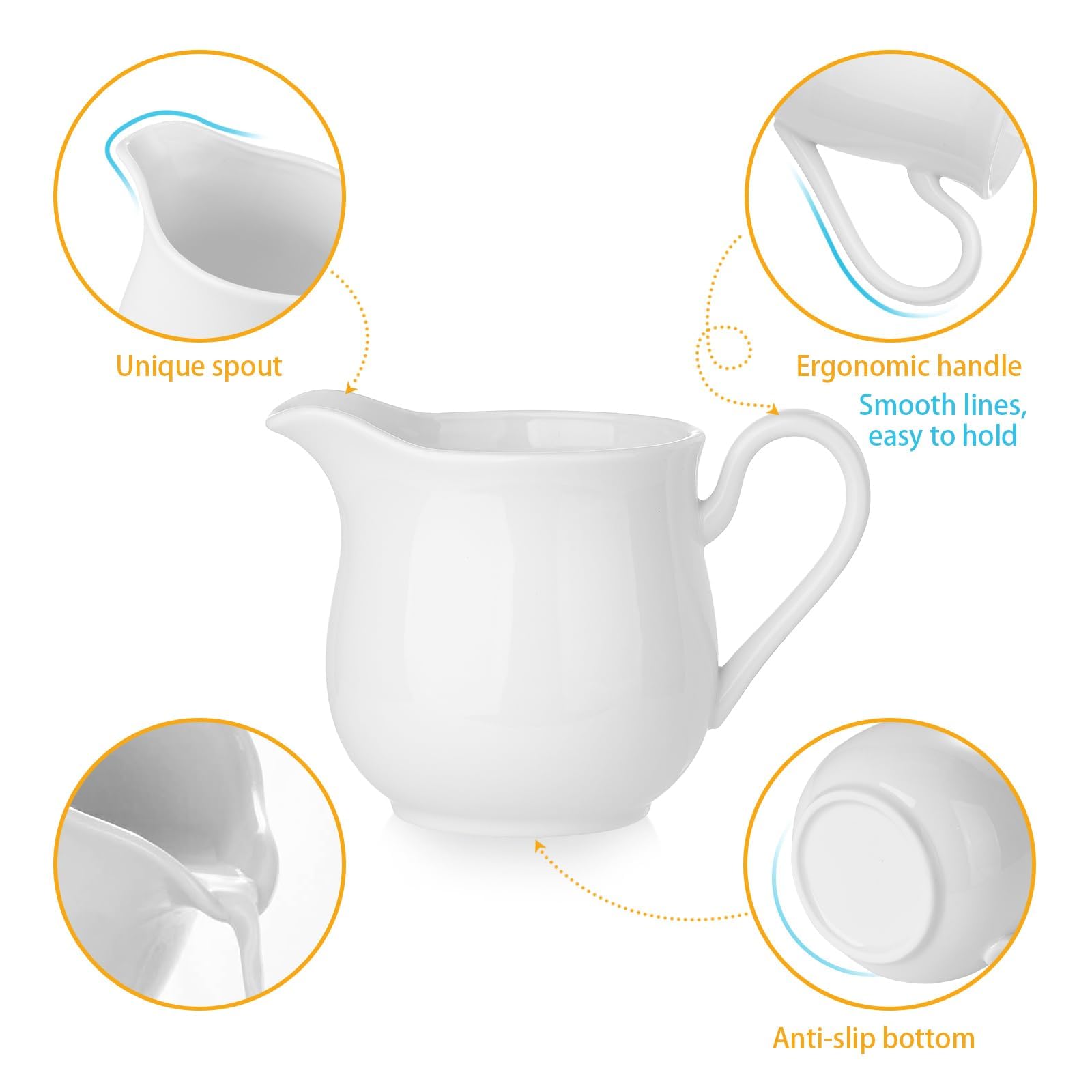 ChilDike white coffee serving set enhances table presentation.