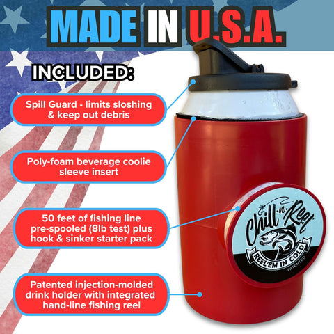 Chill-N-Reel fits standard cans, helping keep beverages cold on fishing trips.