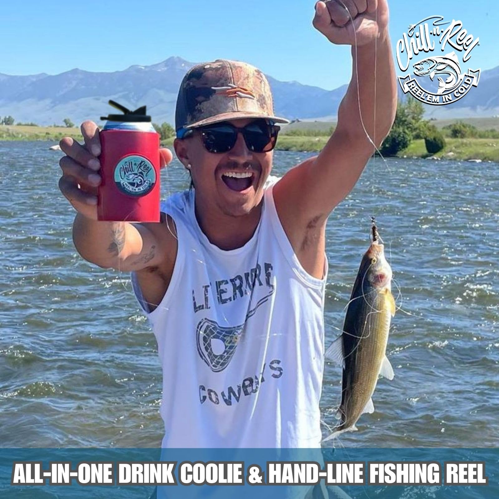 Chill-N-Reel gift idea for dads who love fishing, combining cooler and reel.