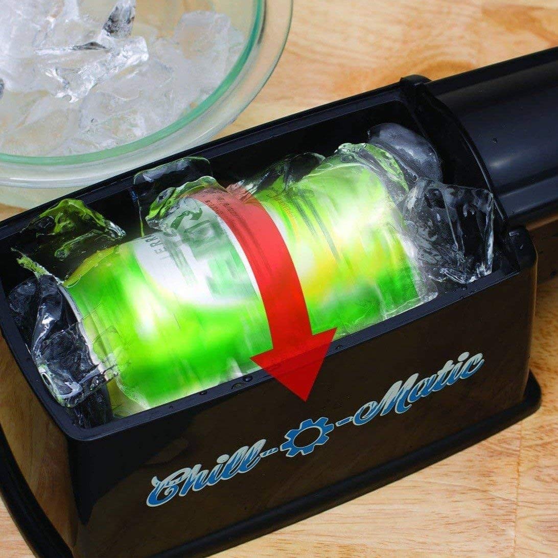 Chill-O-Matic no-foam-operation provides fizz-free cooling for spill-free enjoyment.
