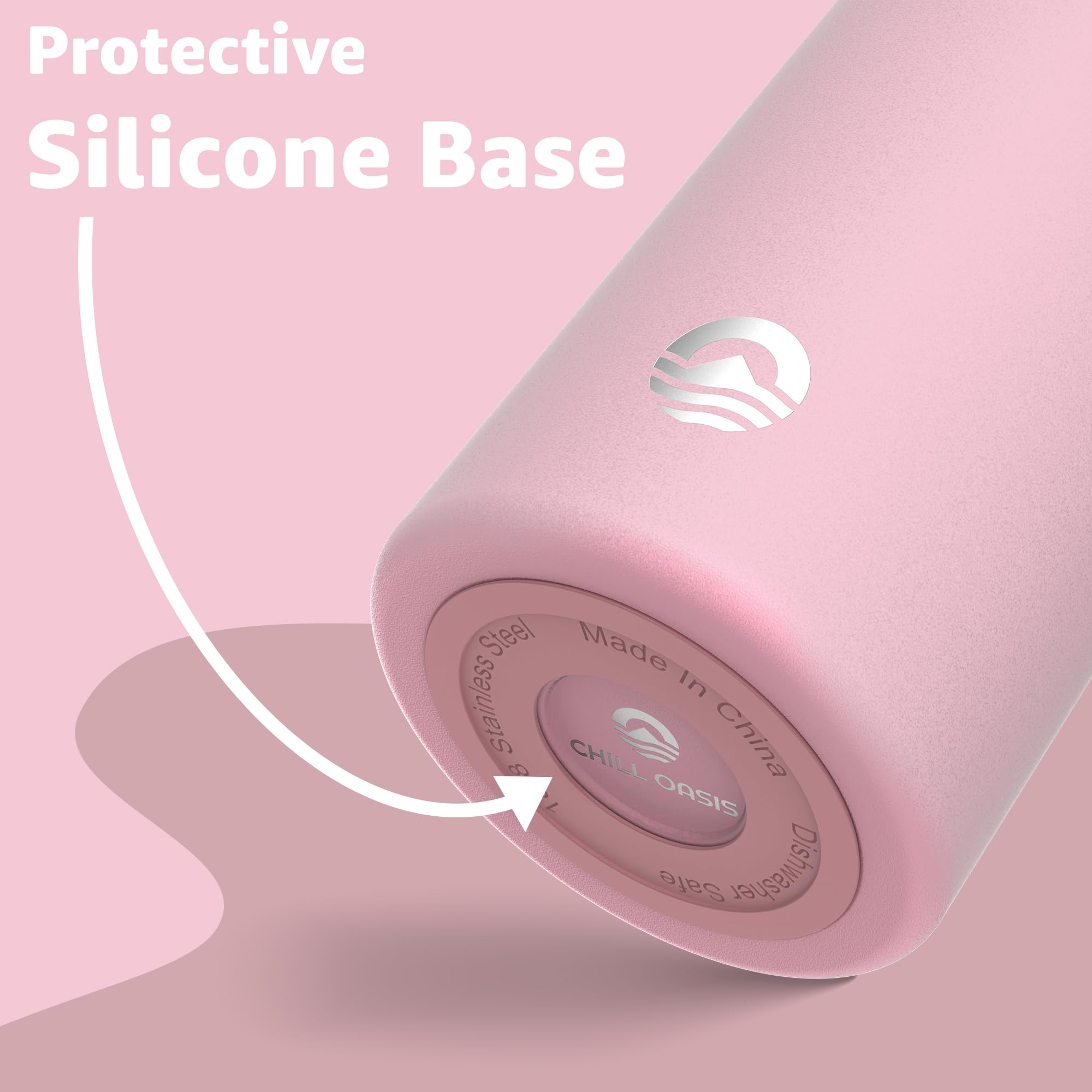 Chill Oasis double-walled insulation keeps beverages cold longer.