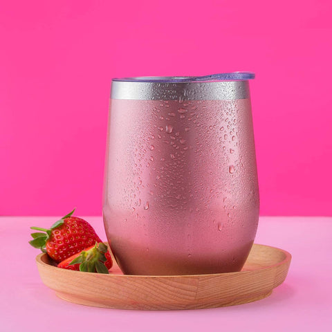 Chillout Life rose-gold tumbler, durable stainless steel for daily use.