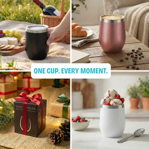 Chillout Life 12oz tumbler, gift-ready for wine lovers.