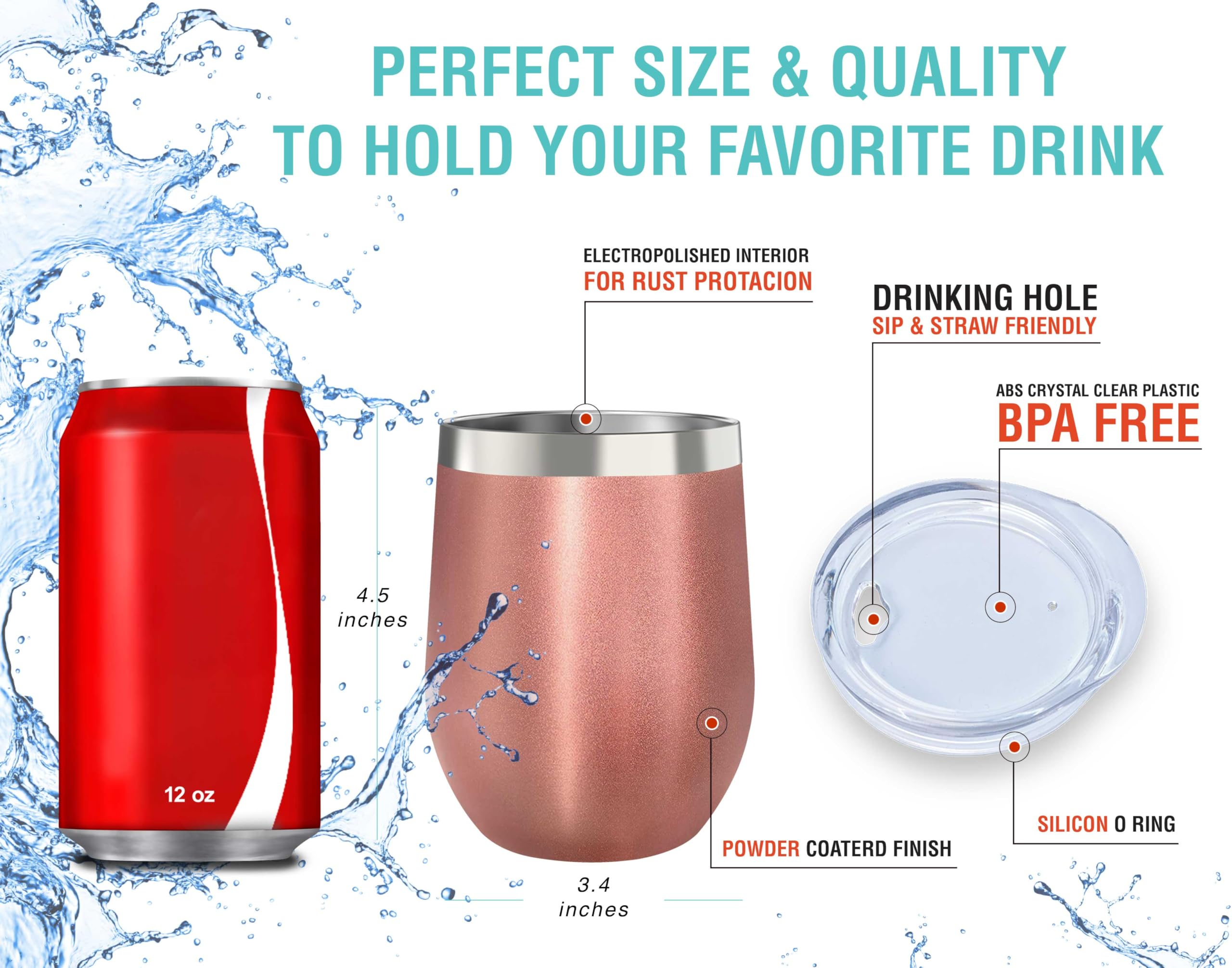 Chillout Life 12oz tumbler with removable lid for easy sipping.