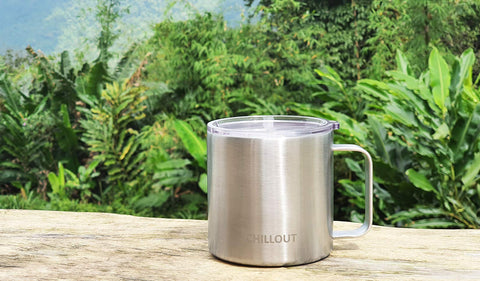 CHILLOUT LIFE powder-coated exterior mug resists scratches for daily use.