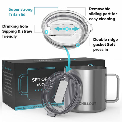 CHILLOUT LIFE sliding lid prevents spills and is ideal for travel.