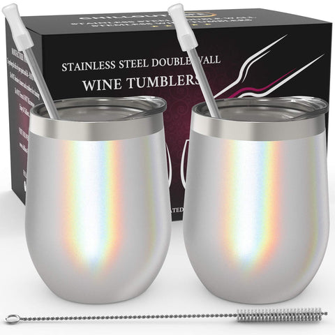CHILLOUT LIFE 12 oz wine tumbler with double-wall insulation keeps drinks cold longer