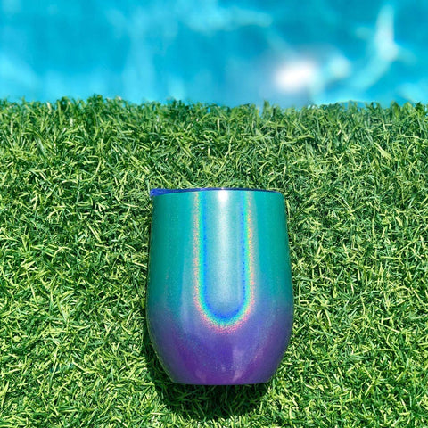 CHILLOUT LIFE Mermaid Sparkle 12oz tumbler is kid-friendly for family outings.