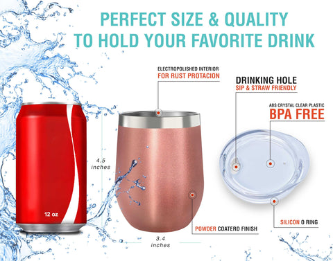 CHILLOUT LIFE rose gold tumblers on a picnic blanket for outdoor sipping.