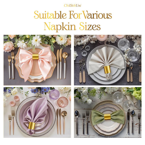 ChilStikUni two-color napkin bands show reversible style for versatile decor.