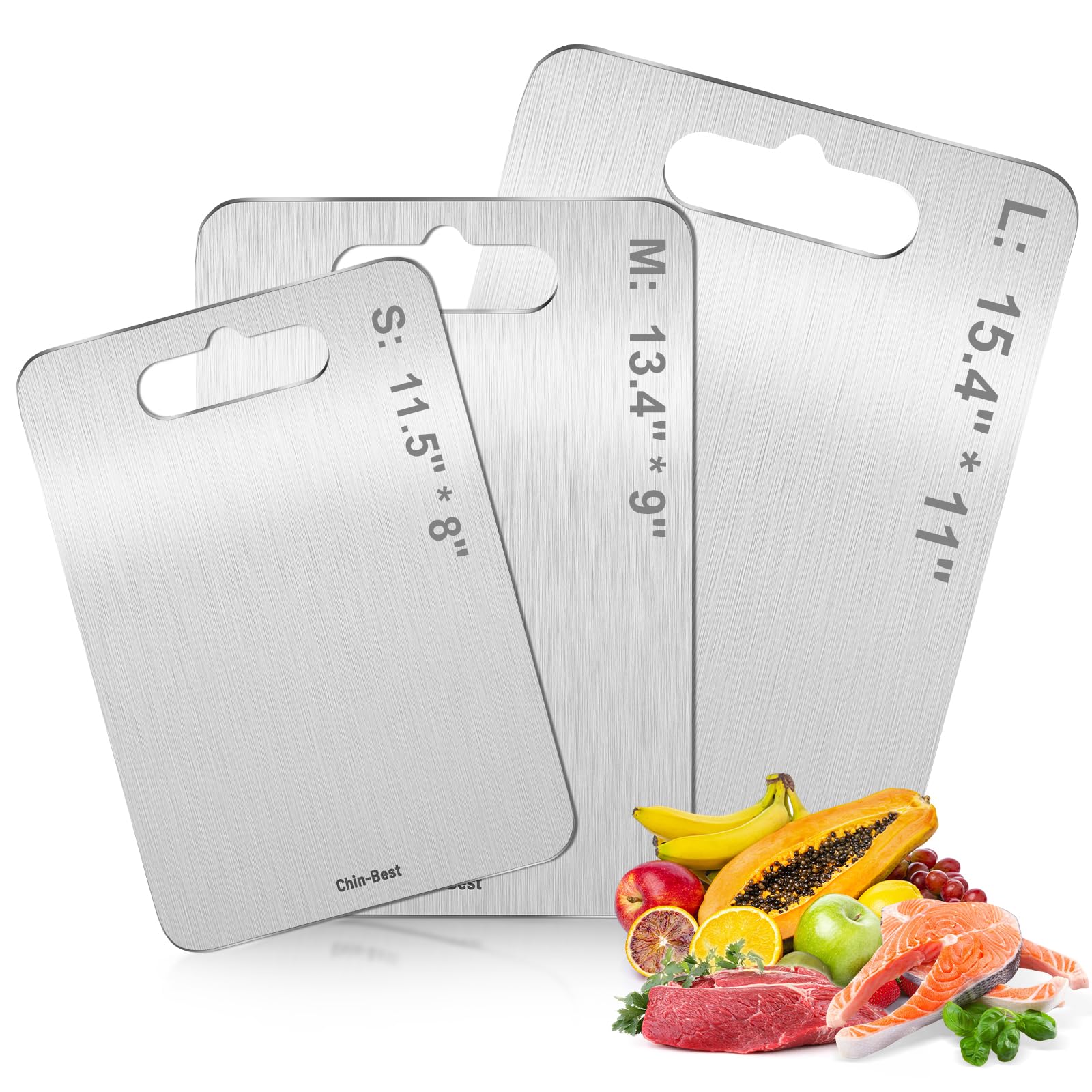 Chin-Best cutting board durable design highlights heavy-duty surface for meats and produce.