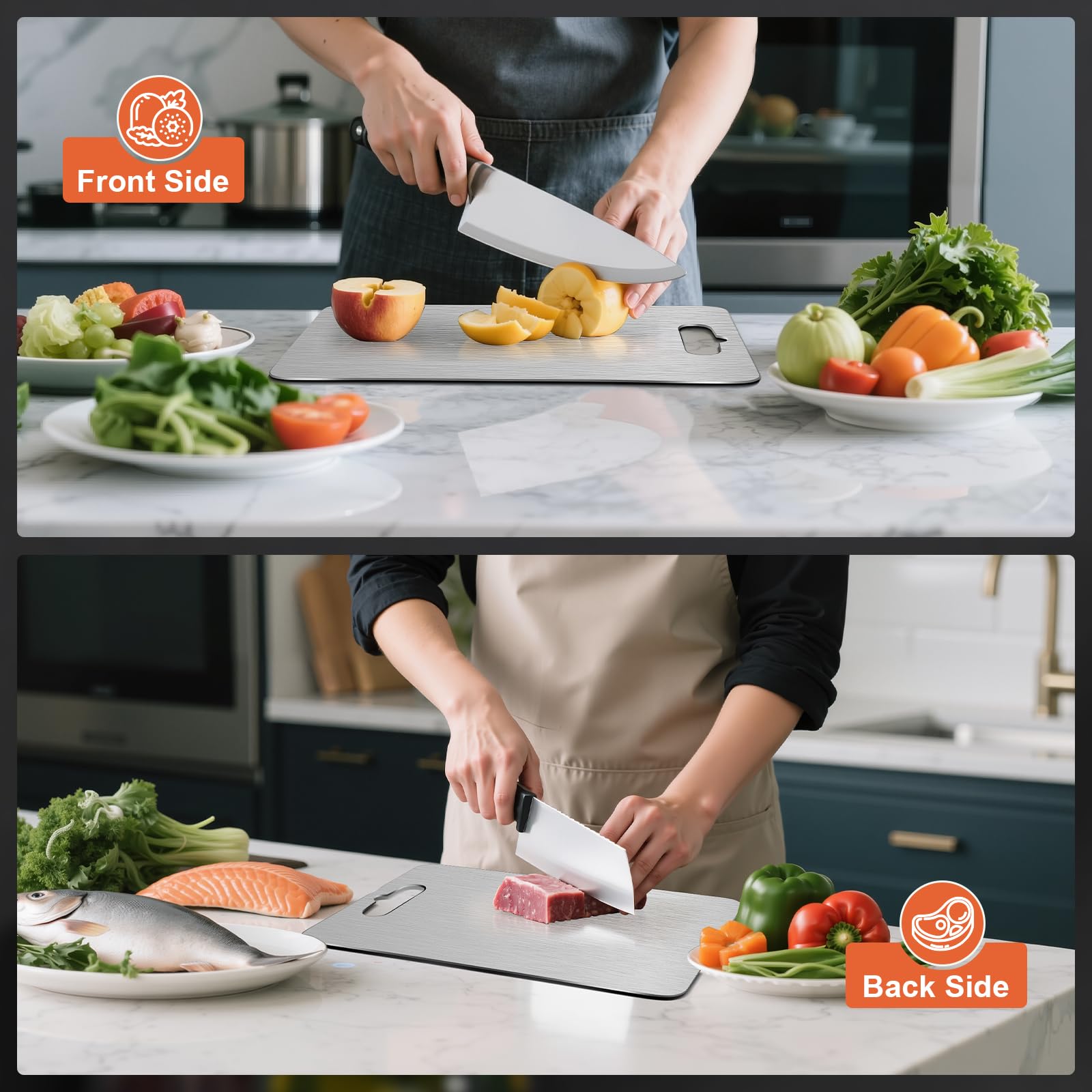 Chin-Best cutting board easy-clean surface for quick washing.