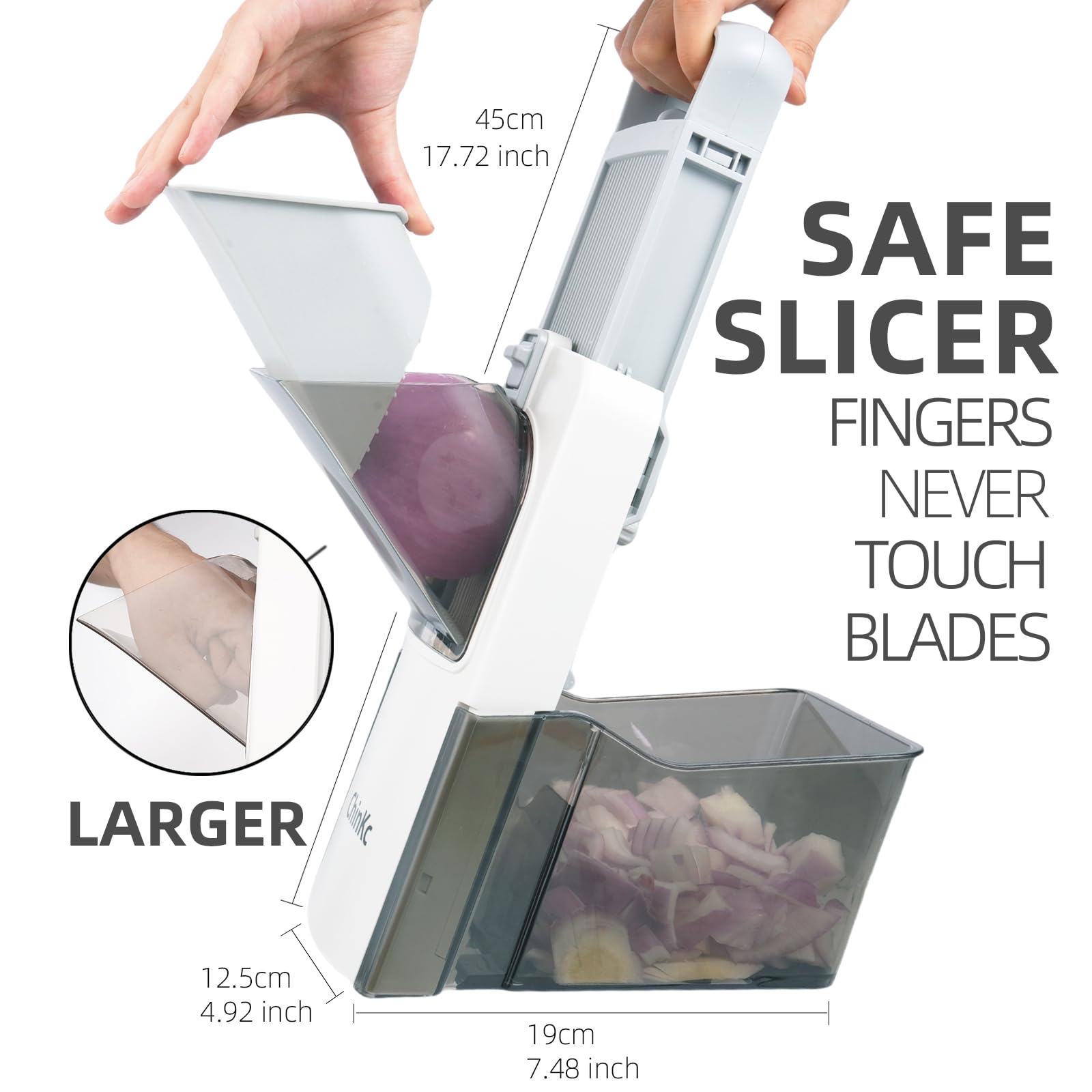 ChinKc Mandoline adjustable thickness dial enables precise slices