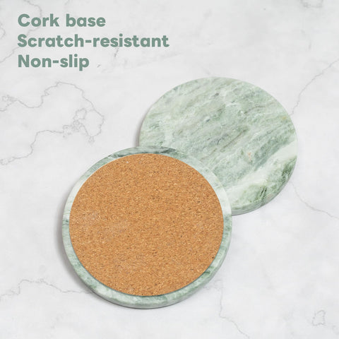 CHISELED ST DF SK natural green marble coasters crafted from genuine stone for sustainable décor.