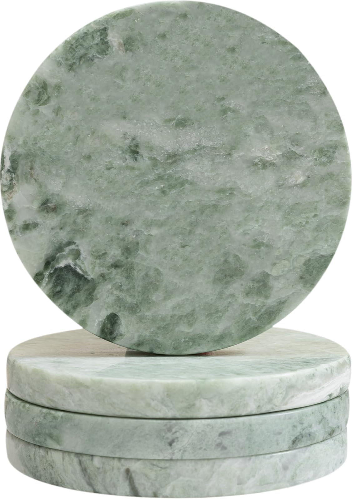 CHISELED ST DF SK green marble coasters set of 4 protect surfaces with natural stone elegance.
