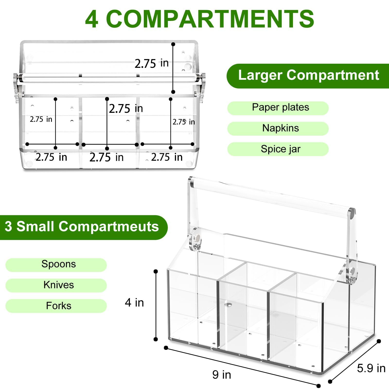 Chivalral four-compartment organizer keeps utensils neatly separated