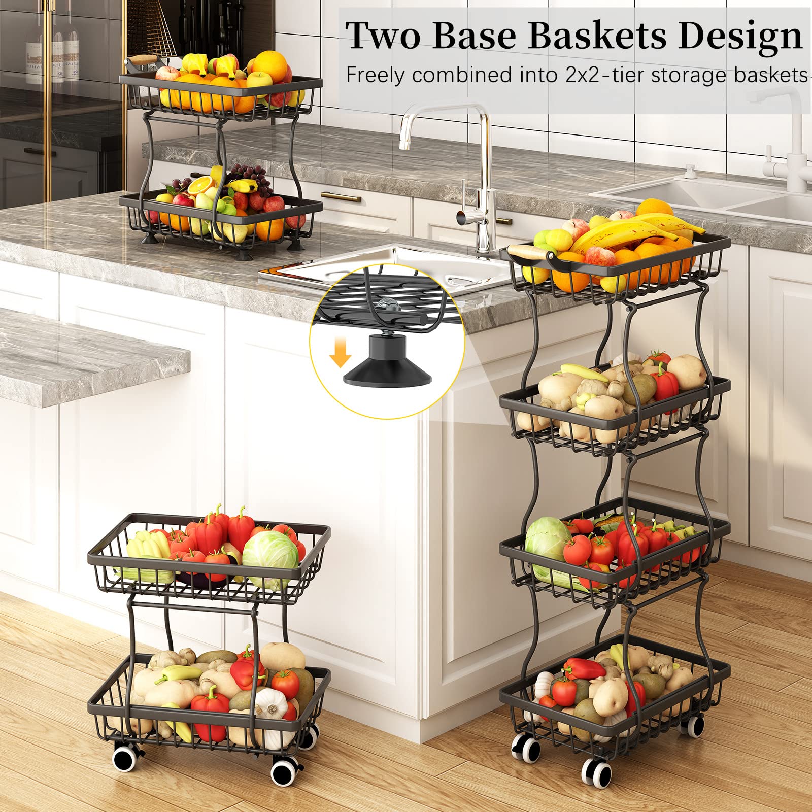 CHLORYARD individual wire baskets can be used alone for pantry shelves.