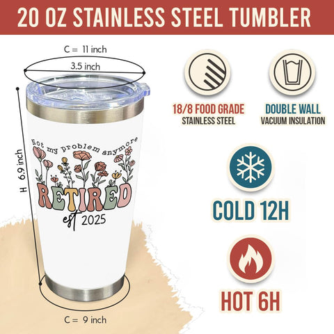 CHOANG Retirement gift women 2025 20oz tumbler ideal for celebrating milestones